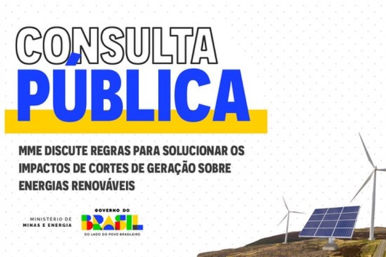 MME abre consulta pública sobre compensação a eólicas e solares afetadas por cortes de geração